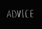 advice lettering text on black background
